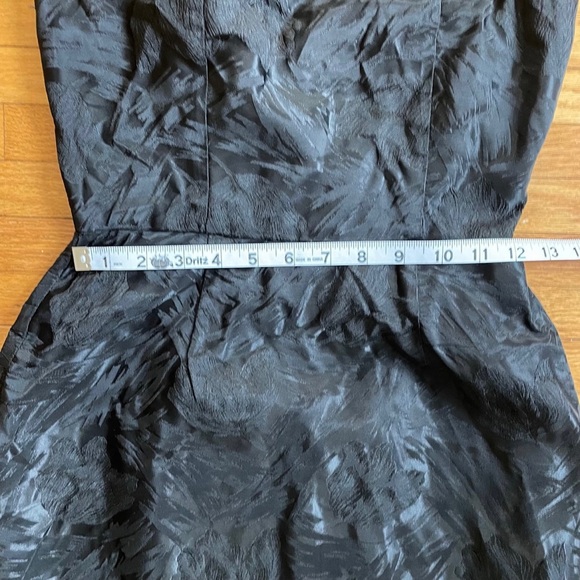 Vintage Women’s Black Floral Spaghetti Strap Acetate Sheath Midi Dress, Size 6 - Picture 8 of 9
